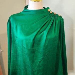 Eloquii Green Button-Detail Blouse